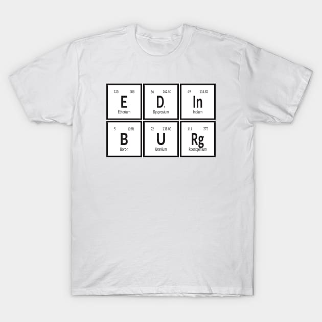 Edinburg City | Periodic Table of Elements T-Shirt by Maozva-DSGN